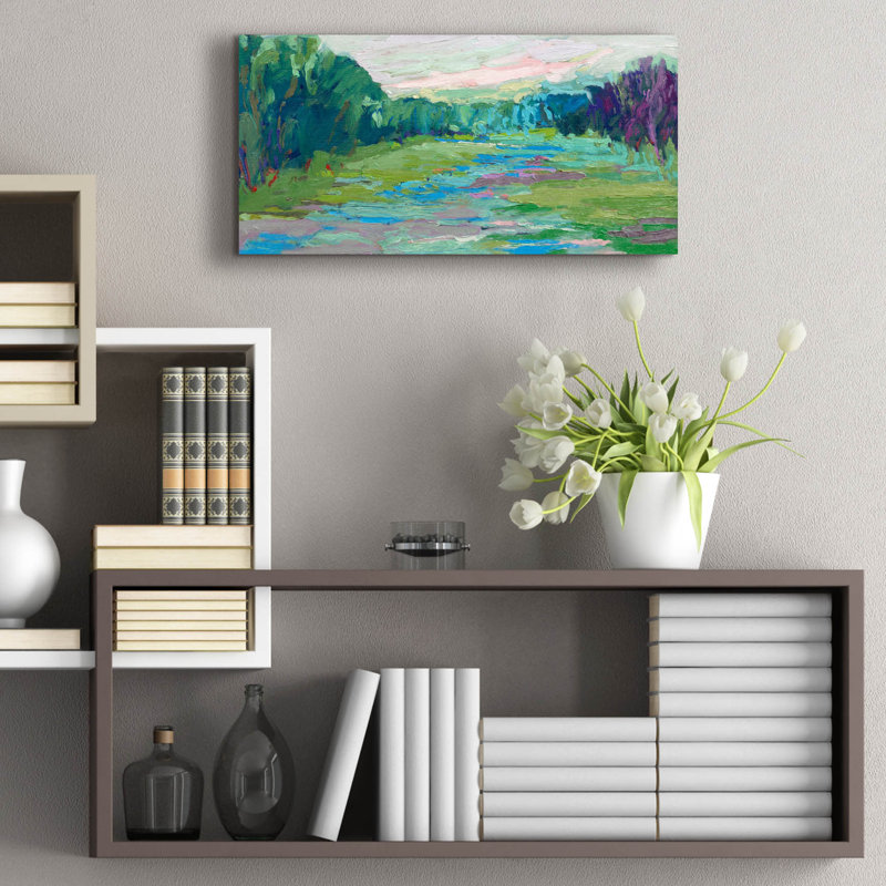 «Spring Fed Creek» par Jane Schmidt, H 12 po x l 24 po