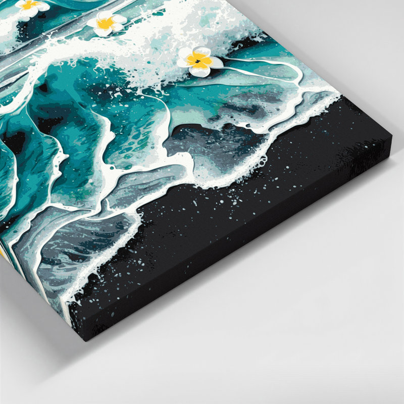 «Hawaiian Beach Foam», art mural sur toile verte, H 20 po x l 24 po