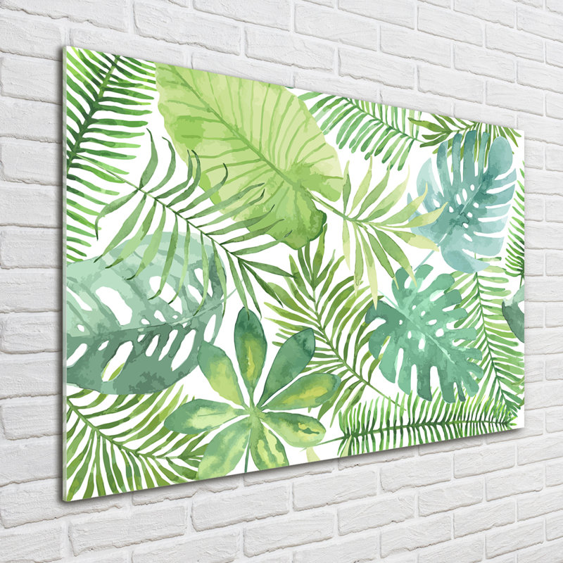 Tropical Leaves - No Frame Print on Glass