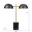Lampe de table Hydro Black avec interrupteur marche / arrêt, double lampe, base en faux marbre H 22,4 po x l 20 po x P 7,9 po pour le salon, lampes de bureau pour la lecture au bureau