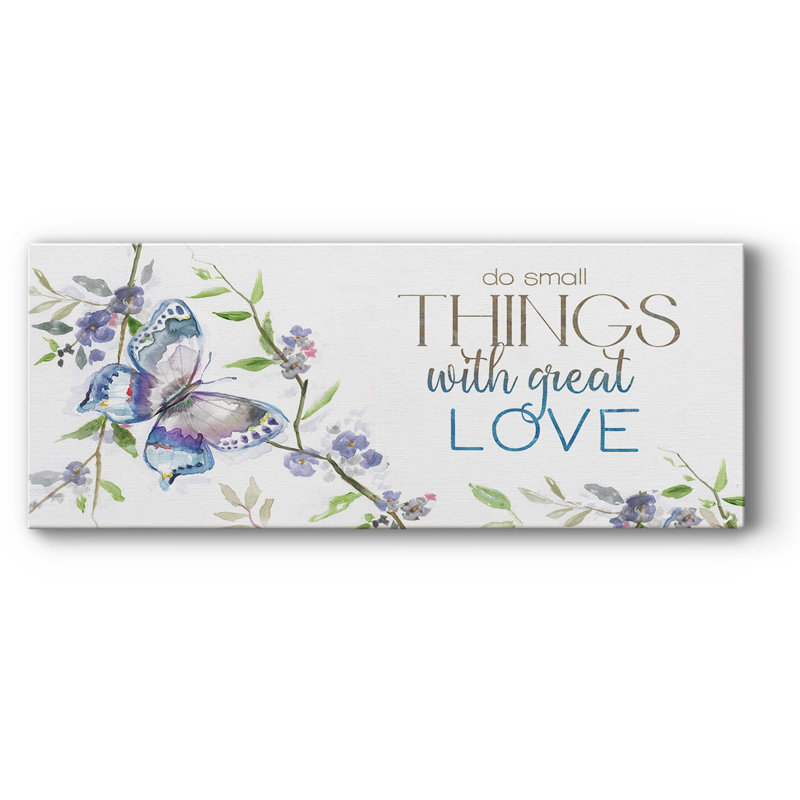 «Small Things, Great Love on Canvas», art textuel, H 8 po x l 20 po x P 1,5 po