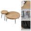 Ensemble de tables basses de salon 2 pièces avec plateau en bois ondulé Audric-1785652267