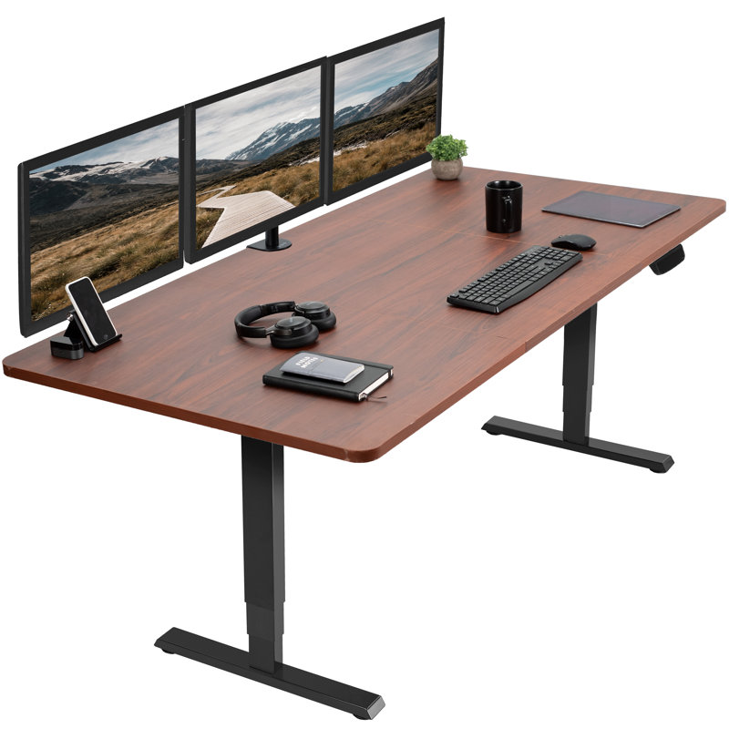 Dark Walnut & Black Dual Motor 71'' Electric Standing Desk