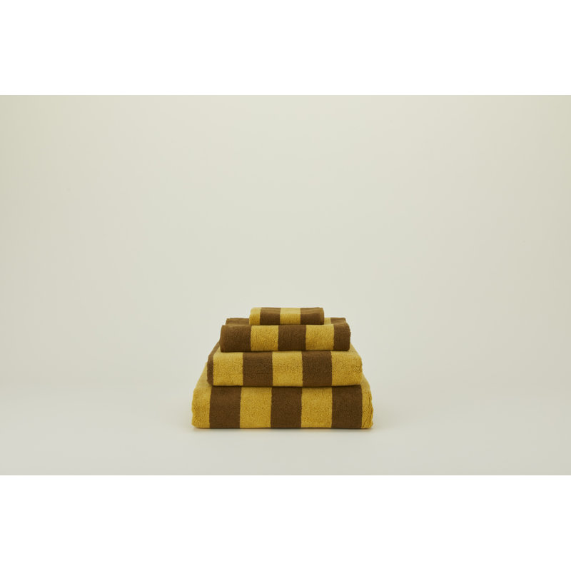 Simple Striped Terry Bath Sheet, Mustard;Bronze, Bath Sheet - 1 Pack