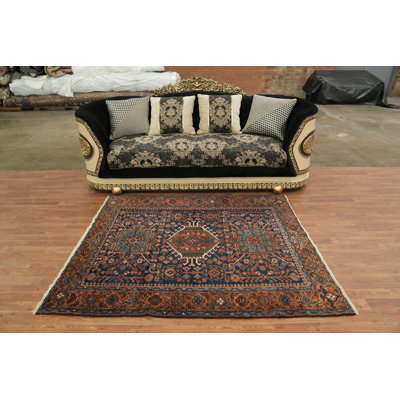 Traditional Blue Wool Rug 5x6