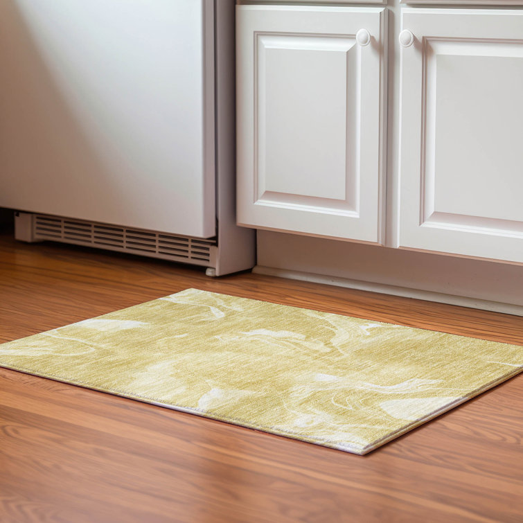 Premium Machine Washable Prisco Gold Rug