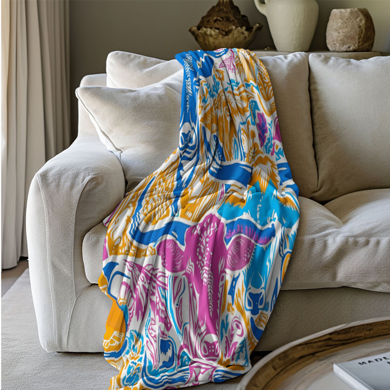 Motif de balise maritime - 1 pièce Sherpa Premium, L 60 po x L 80 po, Motifs occidentaux chics