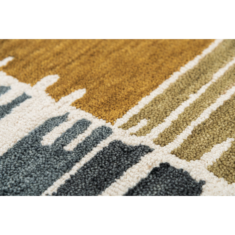 Snellville Wool Geometric Indoor Rug, Rectangle 5' x 8'