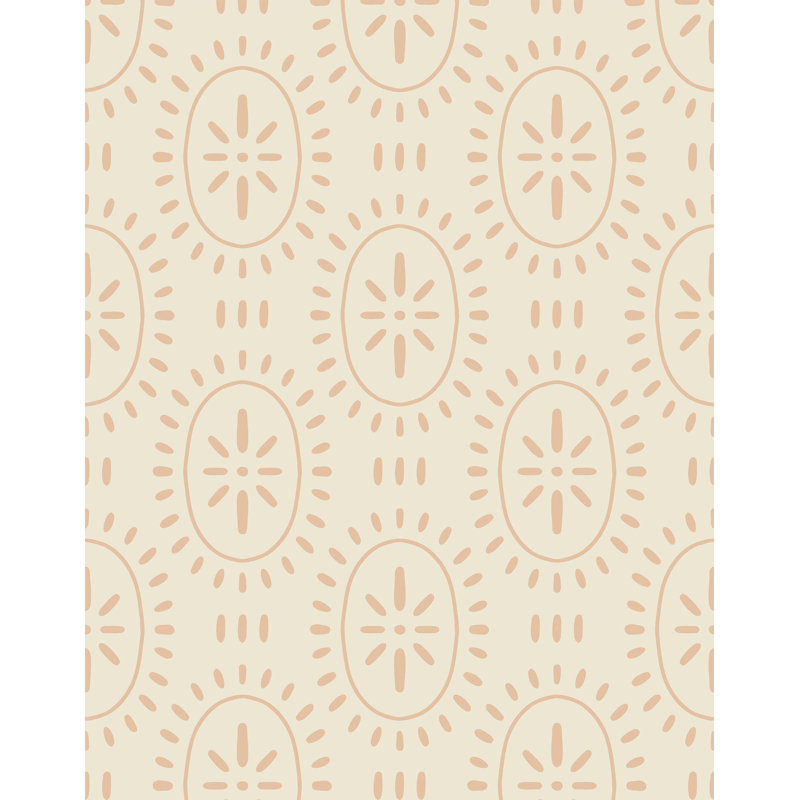 Sun Motif Pattern Wallpaper, Beige