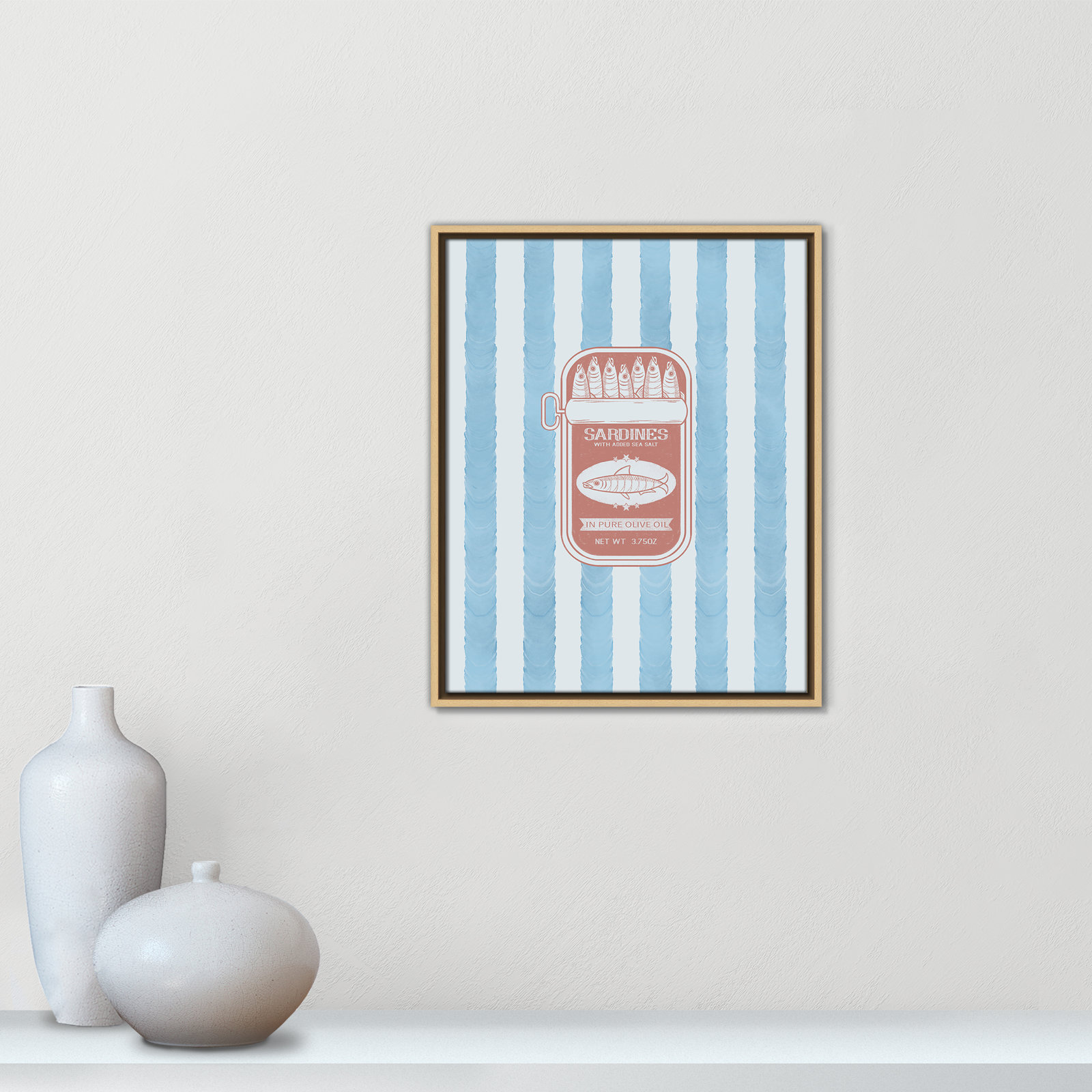 Salty Sardines Print by Marcus Prime, Natural Floater, 17.5'' W x 21.5'' H