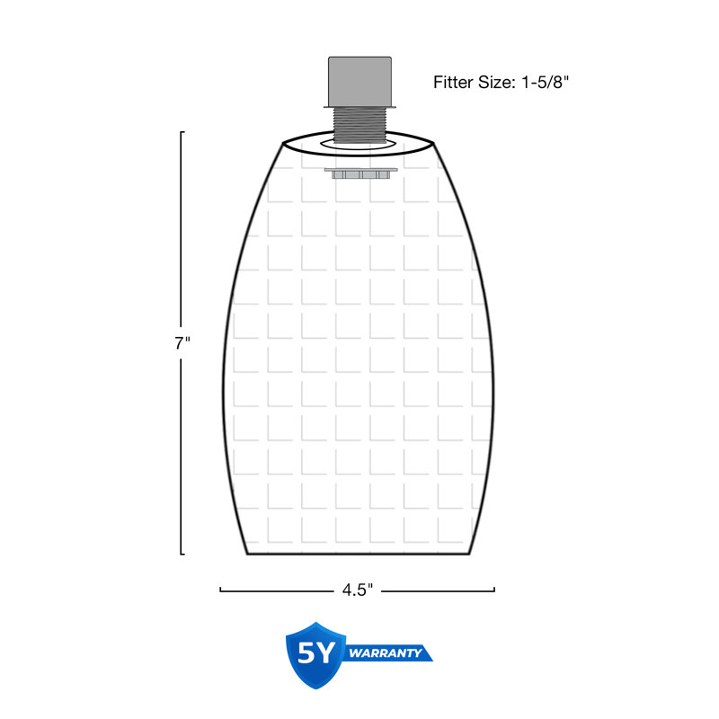 Abat-jour en verre coquillage de 7,5 po de style coquille de mer, verre de remplacement, ouverture ajustable 1-5 / 8 po pour douille à filetage moyen, paquet de 2 de 7,5 po x 4 po