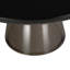 30" Round Coffee Table Glass/Sintered Stone Top With Powder-Coated Black Rim And Tempered Glass Base-109375832-125121237
