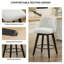 Tabourets de bar pivotants 25 po de 25 po - Structure moderne en bois massif avec revêtement en lin et dossier à boutons. Pivotement silencieux à 360 °, pieds réglables. Teinture - pour îlot de cuisine, petit-déjeuner ou pub à domicile. Revêtement blanc-118004596-118004599