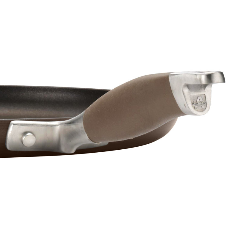 Anolon Advanced Hard Anodized Nonstick Deep Square Stovetop Grill Pan with Pour Spouts, 11 Inch, Bronze