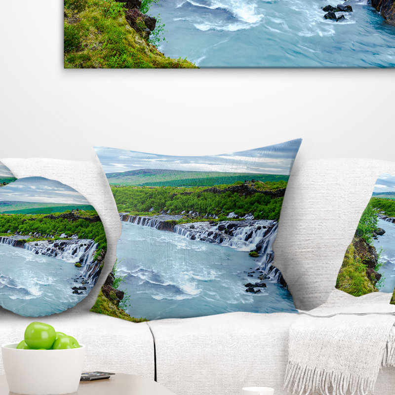 Coussin Hraunfossar, 16 po x 1 po, Coussin décoratif
