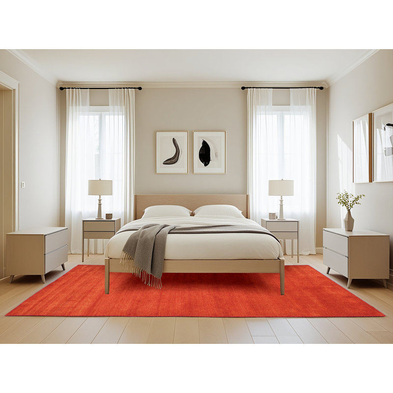 Tapis contemporain rouge, Rectangle 5 pi x 8 pi