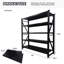 Étagère de rangement robuste en acier noir à 5 niveaux, idéale pour le garage, le garde-manger, le placard, la cuisine, le sous-sol, l'entrepôt, le bureau, le magasin d'alimentation et la salle de classe avec une charge totale de 1 800 lb et des tablettes réglables