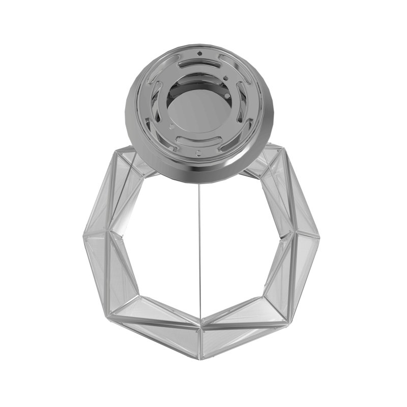 Seoul Etched Acrylic Round Pendant, 103" H x 35" W