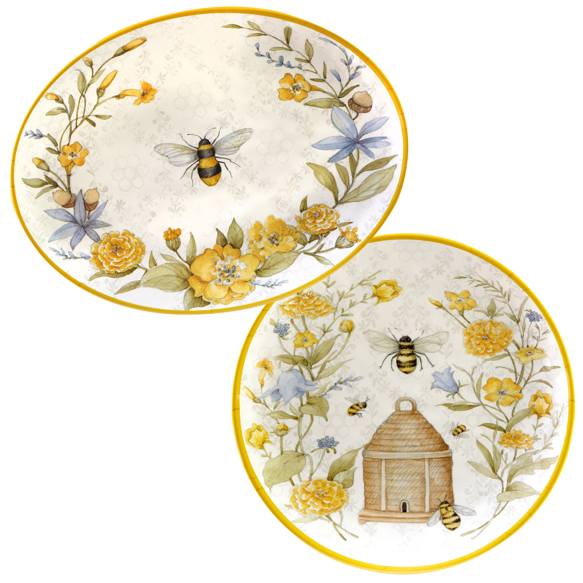 Certified International Bee Sweet Rectangular Tray with Handles main image 1