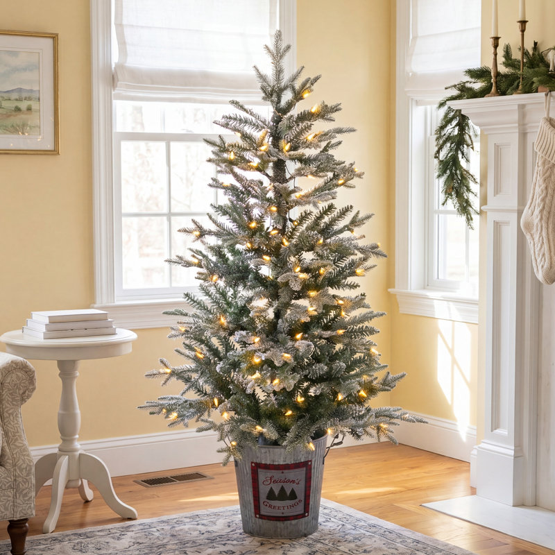 4' Pre-Lit Pine Half Christmas Tree