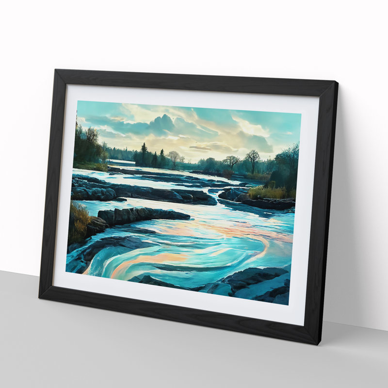 Cool River - Framed Print, Black, 46cm H x 64cm W x 2cm D
