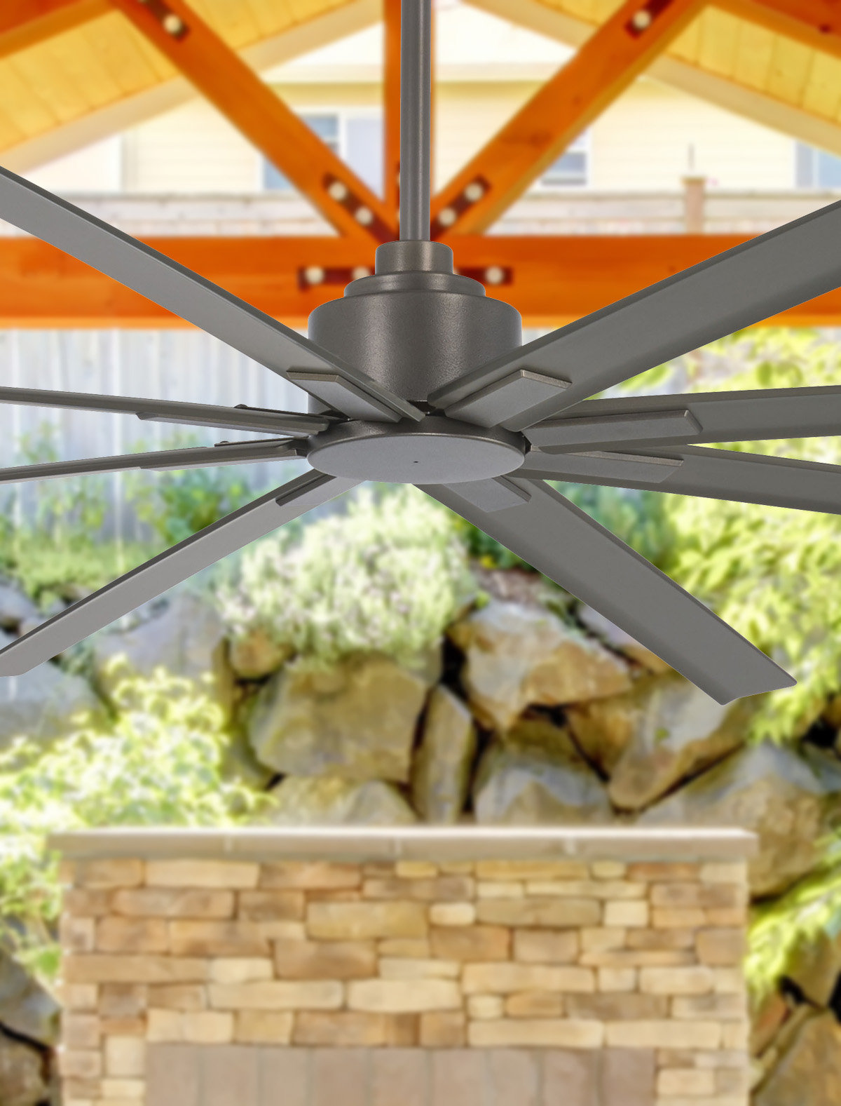 Xtreme Outdoor Smart Ceiling Fan, 84" Wide, Smoked Iron