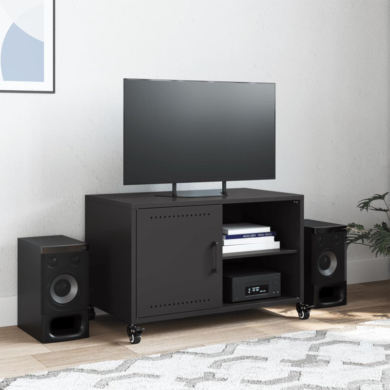 Meuble télé 26,8 po x 15,4 po x 17,1 po acier, Anthracite