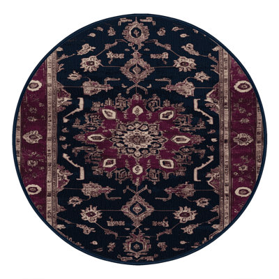 Machine Washable Overdyed Purple Area Rug