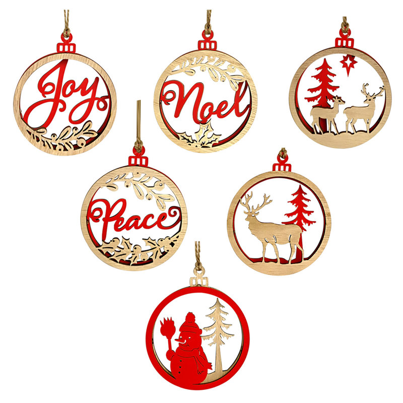 2.1cm Wood Holiday Shaped Ornament