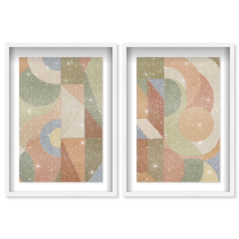 Adore You set Shadowbox Abstract Print by Oliver Gal, Black Frame, 10 x 15, 33"H x 23"W, White Shadowbox