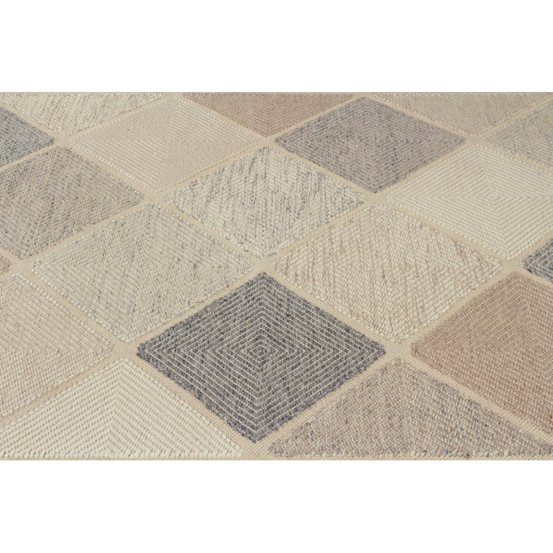 Rug & Kilim's Scandinavian Style Flat-Weave Gray Blue Geometric Pattern, Rectangle 9' x 12'