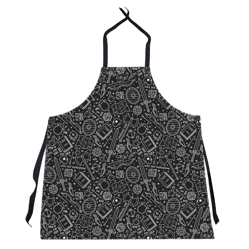 Bib Apron, Black/White