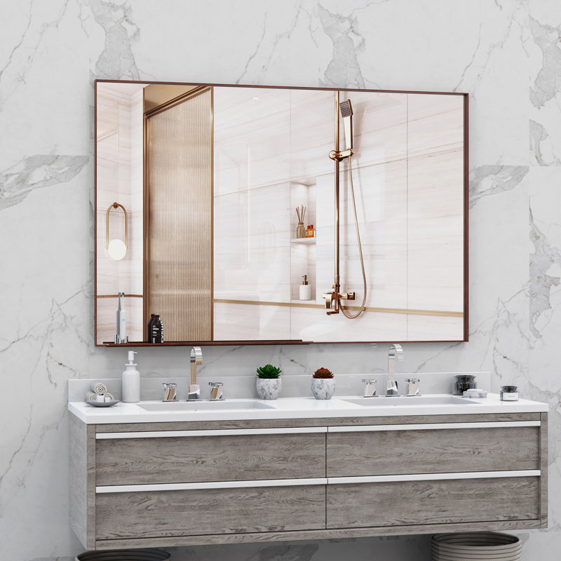 60"X40" Oversized Modern Rectangle Bathroom Mirror With Frame Decorative Large Wall Mirrors For Bathroom Living Room Bedroom Vertical Or Horizontal Wall Mounted Mirror With Aluminum Frame