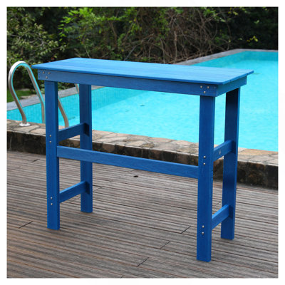 HDPE Type Outdoor Dining And Bar Table Is Very Practical. It Is Suitable For Lawns, Gardens, Backyards And Pool Sides. Navy Blue, And It Is Waterproof And Corrosion-Resistant.All Weather,