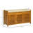 Bamboo Shoe Bench with Storage Cabinets and Seating Cushion - Entryway Organizer