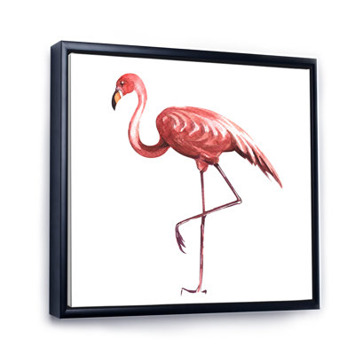 Flamant rose sur une patte - reproduction sur toile