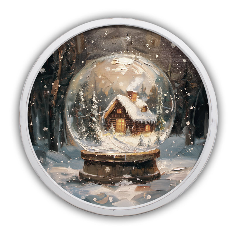Forest Snowglobe Cabin Framed Print