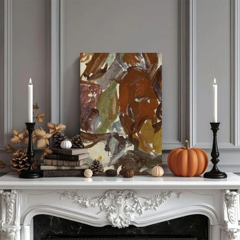 1 PC encadré, art abstrait, peinture sur toile, tons terreux, impression de style expressionniste, affiche murale rétro, cadeau parfait pour une œuvre d'art moderne pour le salon de la chambre à coucher