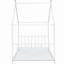 Lit plateforme double en métal, blanc