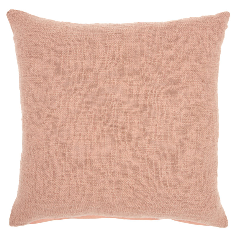Ruthilde Square Cotton Pillow Cover & Insert, Light Blush