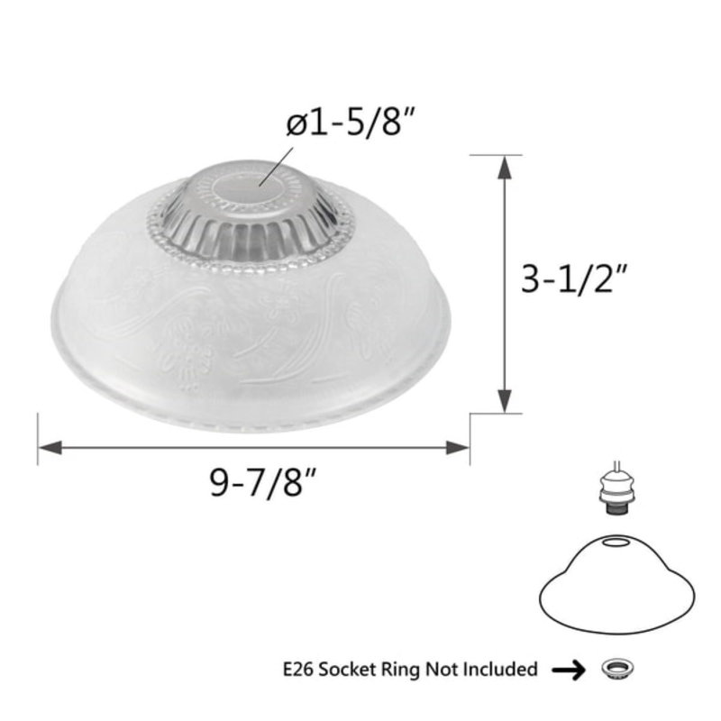 3.5'' H Glass Bowl Glass Shade