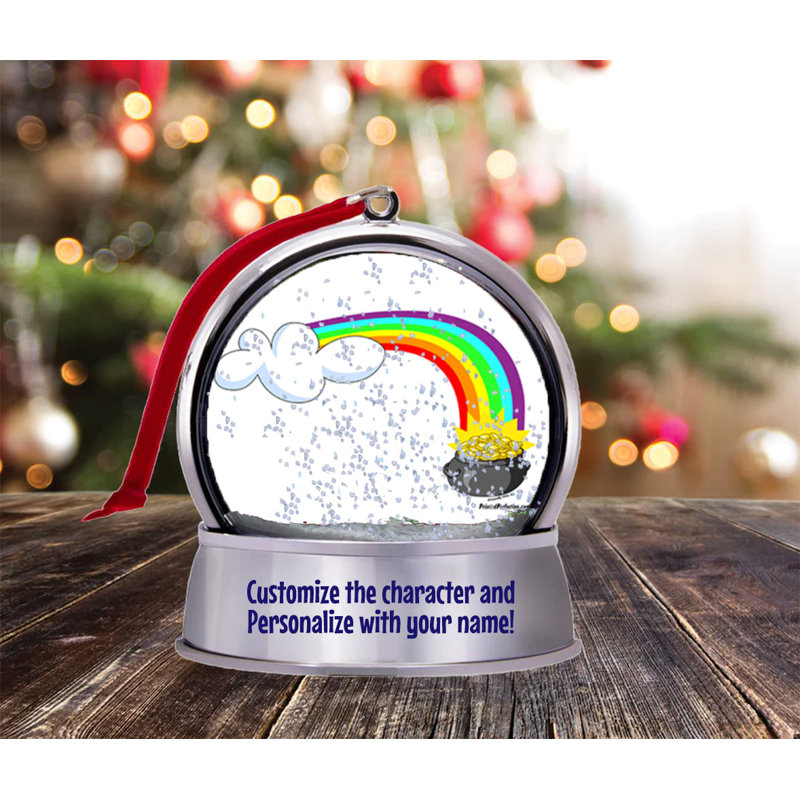 Magnet globe de neige personnalisé «Folks Rainbow» - grand cadeau!, Yes