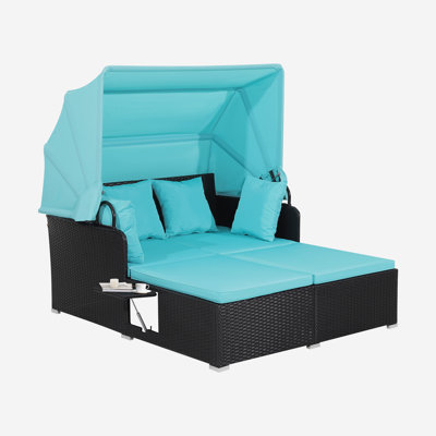 Nakeysha 165cm Wide Patio Daybed with Cushions