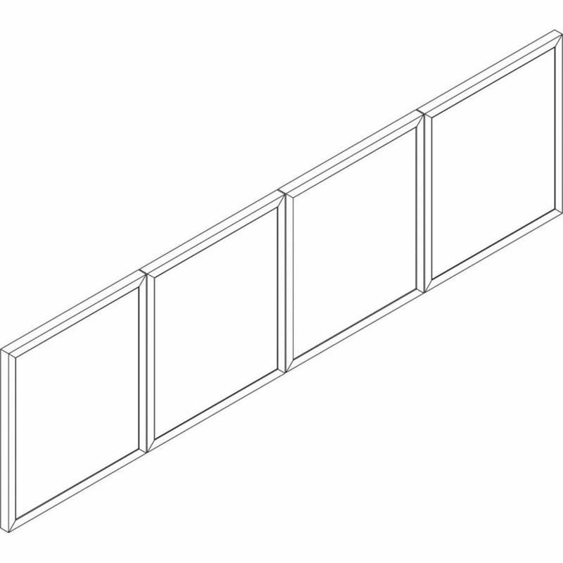 Wall-Mount Hutch Frosted Glass Door, 16.8"H x 56.75" W x 0.75" D