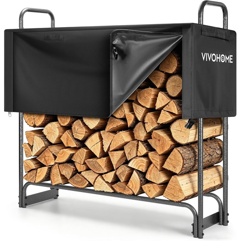 Ensemble de rangement extérieur pour bûches de 1,2 m (4 pi) et de 1/4 de corde avec housse