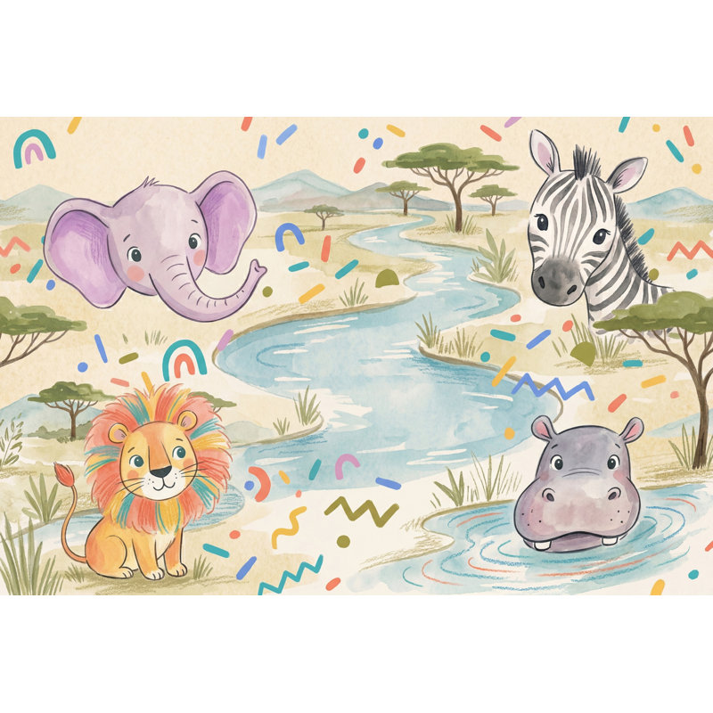 Papier peint safari Savanna, 120 po x 96 po, Non tissé