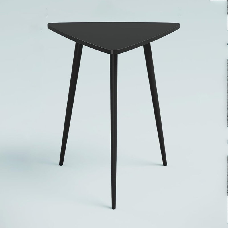Black Triangular Metal Frame Side Table