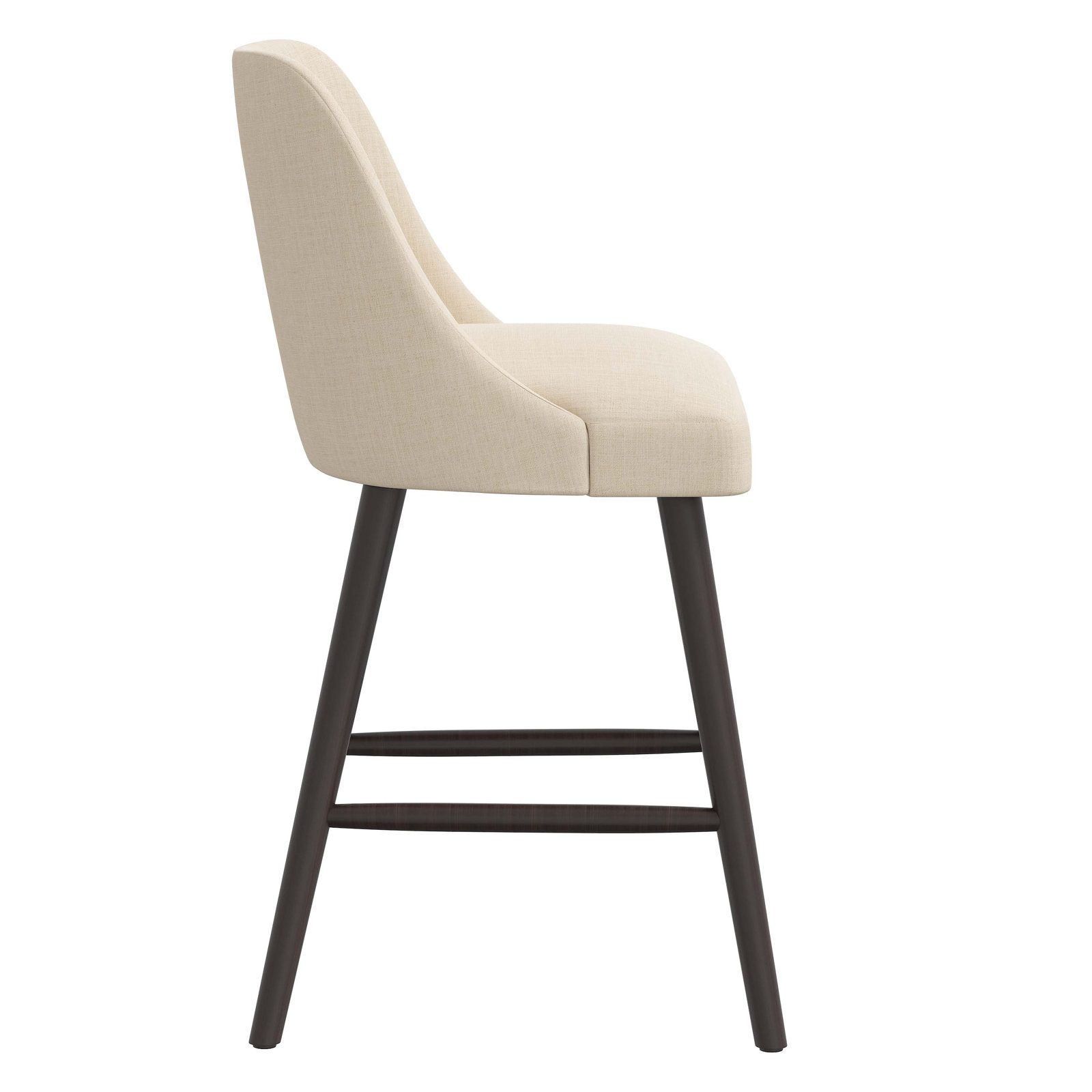 Gallie Stool, Bar Stool (31" Seat Height), Espresso, Classic Linen Linen