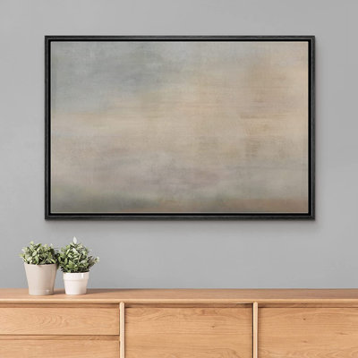 " SIGNLEADER Framed Canvas Print Wall Art Pastel Grunge Brown Sky Landscape Abstract Shapes Illustrations Modern Art Decorative Minimal Relax/Calm For Living Room, Bedroom, Office "