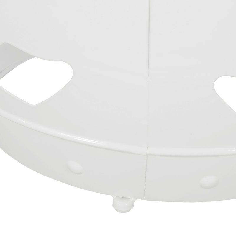Table de bout d'extérieur en métal pour patio, Blanc